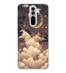 Xiaomi Redmi Note 8 PRO Uyumlu Bulutlar Tasarımlı Şeffaf Telefon Kılıfı