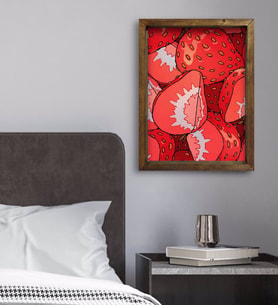 BK Gift Yatak Odası Konseptli Doğal Masif Ahşap Çerçeveli Tablo 45x65cm-94