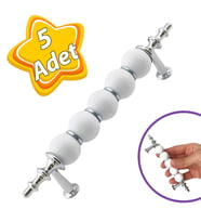 5 Adet İnci Kulp 96 mm Krom Mutfak Kulpu Çekmece Dolap Kapak Kulbu Metal Mobilya Dolabı Kulpları (Altın)
