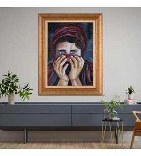 Altın Varaklı Paspartulu Çerçeveli  Tablo nat1561