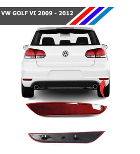 Volkswagen Golf 6 Arka Tampon Reflektörü 2009-2011 - Sağ