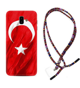 Samsung J6 Plus J7 Prime J7 Pro M20 Kılıf Boyun Asklı Rasta Silikon Şanlı Türk Bayrağı 4 1401