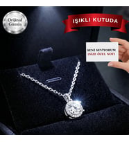 925 AYAR GERÇEK GÜMÜŞ KADIN KOLYE , IŞIKLI KUTUDA