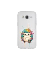 Samsung Galaxy J5 ile Uyumlu Splash Kirpi Tasarımlı Şeffaf Silikon Kılıf