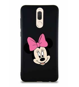 Huawei Mate 10 Lite Soft Premier Kapak Minnie Mouse-C Tasarımlı Silikon Kılıf - Siyah (Şeffaf)