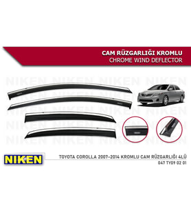TOYOTA COROLLA 2007 2008 2009 2010 2011 2012 2013 KROMLU CAM RÜZGARLIĞI 