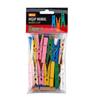 Brons Renkli Ahşap Mandal Büyük 24Lü - 3 paket