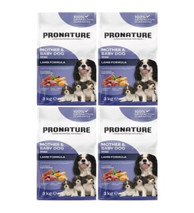 Pronature Mother&Baby Kuru Köpek Maması (Mini) Kuzu Etli 3 Kg*4 Adet (Kahverengi)