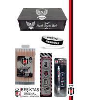 Beşiktaş Orijinal Lisanslı Kalem Bileklik Kuru Boya Silgi Hediyelik Set (Siyah)
