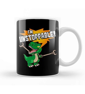 Cute & Funny I Am Unstoppable T Rex Dinosaur Pun Kupa Bardak Porselen