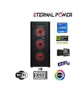 Eternal Power Intel i9 14900K RTX 5090 Gaming PC  16GB DDR5  1TB NVMe M.2  B760M WiFi  750W  240mm Sıvı Soğutma