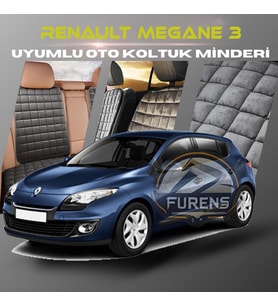 Renault Megane 3 Antrasit Renk Tay Tüyü Cepli & Terletmez Sırtlı Oto Koltuk Minder Seti - Koltuk Koruma Kılıfı (ÖN & ARKA TAM SET)