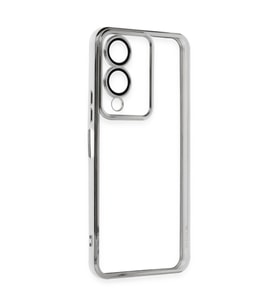 Vivo Y17s Kılıf  Lensli  - Gümüş