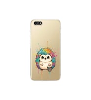 Huawei Y5 2018 ile Uyumlu Splash Kirpi Tasarımlı Şeffaf Silikon Kılıf