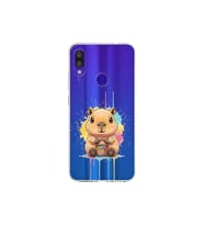 Redmi Note 7 Pro ile Uyumlu Splash Kapibara Tasarımlı Şeffaf Silikon Kılıf