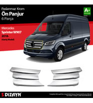Mercedes Sprinter W907 Krom Ön Panjur Geniş Model 6 Prç 2018 Üzeri