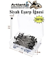 Eşarp İğnesi Siyah 200 lü 1 Paket Türban İğnesi Başörtüsü Toplu İğne Şal Düğün Nikah Nişan Kına Sünnet Takı İğnesi