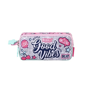 MUGGLE MU-5765 GOOD VIBES 2 BÖLMELİ KALEM ÇANTASI