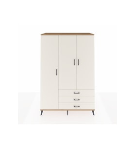 Kronos Dolap 6 Raflı 3 Çekmeceli Tek Askılı 132x59x195 Çam-Aytaşı/Aytaşı