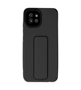 Samsung Galaxy A03 Kılıf Mega Standlı Silikon - Siyah