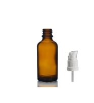 50ml kahverengi cam serum pompalı şişe, 12 adet, pompalı şişe, medikal şişe, cam şişe,