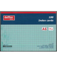 DEFFTER INDEX KARTI A6 MAVİ KARELİ