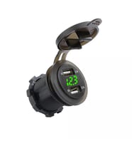 Voltmetreli USB Portu 4.2A 12V 24V Yeşil Led Işıklı