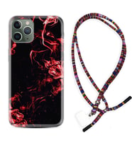 Apple iPhone 11 12 13 14 Pro Max Kılıf Boyun Asklı Rasta Silikon Red Smoke 1745