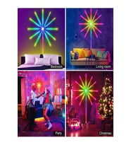 Led Rgb Akıllı Havai Fişek Görünümlü Sese Duyarlı Bluetootlu Usb Şerit Işıklar Gökkuşağı Dekor Eğlence Parti  re