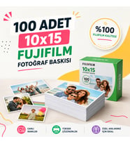 100 adet 10x15 fotoğraf baskısı+Müzikli Dönen Küp Fotoğraf Çerçevesi - 10x10 cm