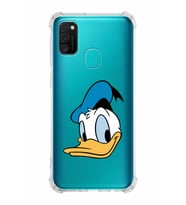 Samsung Galaxy M30s  Köşe Korumalı Antişok Kapak Donald Duck Tasarımlı Şeffaf  Kılıf