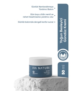 İva Natura Organik Gündüz Kremi Kara Mürver & Aloe Vera Özlü – Nem Dengeleyici – 50 ml