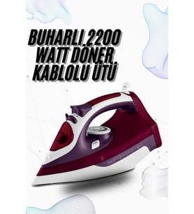 Buharlı Kablolu Ütü 2200 Watt Kireçlenme Önleyici Şok Buharlı