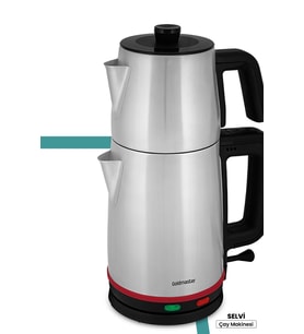 Selvi 2200 Watt Çift Isıtıcılı Paslanmaz Çelik Çay Makinesi Ve Su Isıtıcısı