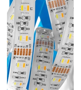 12 Volt RGBW+WW 5 Renk RGB Beyaz Günışığı 5050 SMD İç Mekan 60 Led 5 Metre Şerit Led