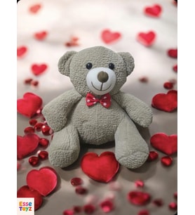 25 cm Gri Peluş Ayıcık – Yumuşak Dokulu, Sevimli ve Hediyeli