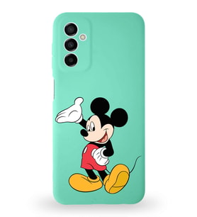 Samsung Galaxy M13 Uyumlu Lansman Kılıf Altı Kapalı İçi Kadife  Mickey Mouse-C Tasarımlı  Kapak (Şeffaf)