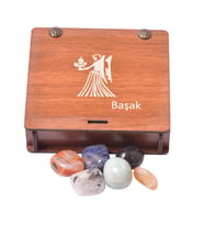 Başak Burcu Doğal Taş Set - Ahşap Kutulu