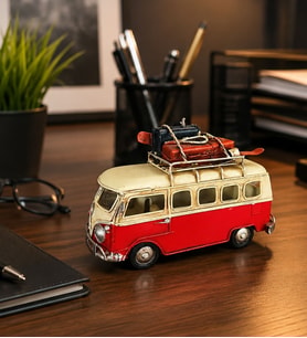 Nostaljik Metal Vosvos Minibüs – El Yapımı Ofis Hediyesi