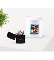BK Gift Kişiye Özel Babalar Günü Hediyesi Canım Babam Tasarımlı Seramik Kül Tablası ve Benzinli Çakmak Seti-3 (Model 1)