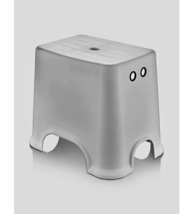 Geseus Banyo Taburesi Çok Amaçlı Tabure Kaymaz Ayakalı Max-140kg Taşıma Kapasitesi-Açık Gri-5171-84G