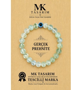 MK TASARIM GERÇEK PREHNİTE TAŞI BİLEKLİK MK.7000.854- RAHATLIK-DİNGİNLİK-ENERJİ- STRES BİLEKLİĞİ