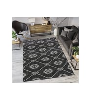 Rovigo Home Dijital Baskı Yıkanabilir Kaymaz Taban Salon Halısı RVG1151 160x230 cm (Siyah)