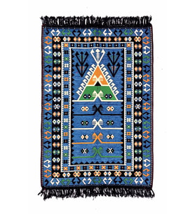 Shark Anadolu Seccade Kilim 12 Mavi (Çok Renkli)