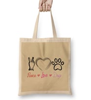 Fashion Women Peace Love Dogs Funny Summer Female Bez Çanta Uzun Saplı