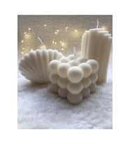 3lü Dekoratif Kokulu Mum Set Bubble Istiridye Buz Dağı (Beyaz)