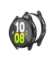 Samsung Galaxy Watch 5 40mm Uyumlu Silikon TPU Kasa ve Ekran Koruyucu Zore Watch Gard 15 (Siyah)