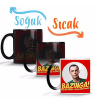 The Big Bang Theory Sheldon Cooper Bazinga Sihirli Kupa Bardak Porselen