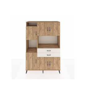 Hyperion Dolap 8 Raflı 2 Çekmeceli 6 Kapaklı 132x44x195 Çam-Çam/Aytaşı