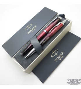 Parker Im SE Portal Kırmızı CT Roller Kalem + Tükenmez Kalem Set  Parker Kalem  İsme Özel Kalem  Hediyelik Kalem